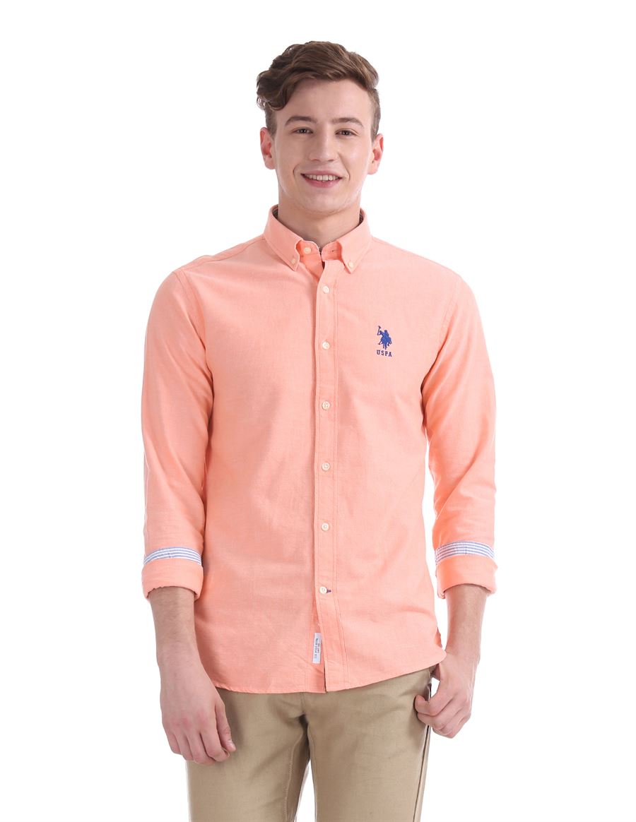 U.S. Polo Assn. Men Casual Wear Solid Shirt